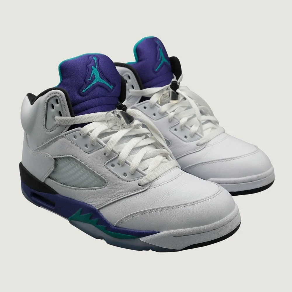Jordan 5 Retro Men White Grape Fresh Prince HQ7978-100 Basketball Size 10